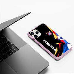 Чехол iPhone 11 Pro матовый Bayern munchen Sport - цветные геометрии, цвет: 3D-розовый — фото 2