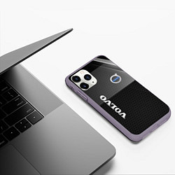 Чехол iPhone 11 Pro матовый Volvo Абстракция, цвет: 3D-серый — фото 2