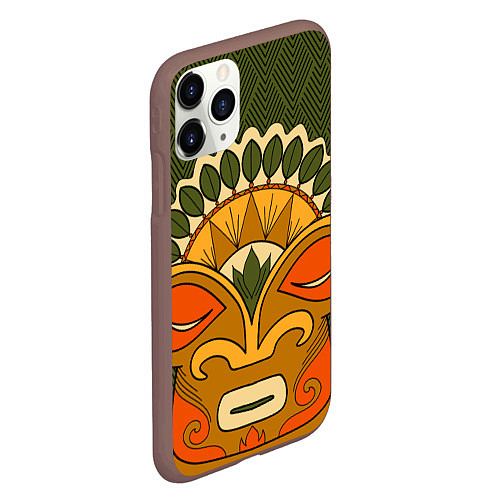 Чехол iPhone 11 Pro матовый Polynesian tiki HUMBLE / 3D-Коричневый – фото 2