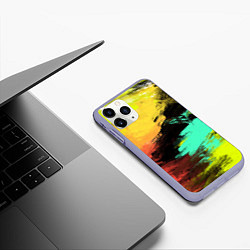 Чехол iPhone 11 Pro матовый Яркий красочный гранж, цвет: 3D-светло-сиреневый — фото 2