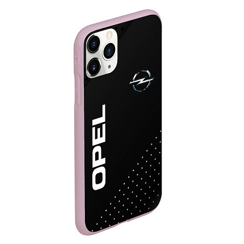 Чехол iPhone 11 Pro матовый Opel Карбон / 3D-Розовый – фото 2