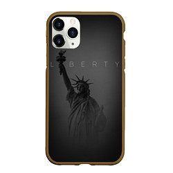 Чехол iPhone 11 Pro матовый LIBERTY - СТАТУЯ СВОБОДЫ, цвет: 3D-коричневый