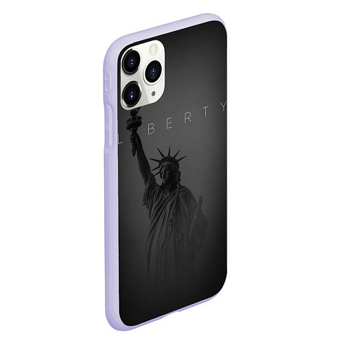 Чехол iPhone 11 Pro матовый LIBERTY - СТАТУЯ СВОБОДЫ / 3D-Светло-сиреневый – фото 2