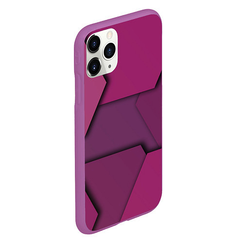 Чехол iPhone 11 Pro матовый Геометрические фигуры в движении / 3D-Фиолетовый – фото 2