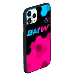 Чехол iPhone 11 Pro матовый BMW - neon gradient: символ сверху, цвет: 3D-черный — фото 2