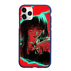 Чехол iPhone 11 Pro матовый Chainsaw-man : Аса Митака, цвет: 3D-тёмно-синий