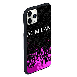Чехол iPhone 11 Pro матовый AC Milan pro football: символ сверху, цвет: 3D-черный — фото 2