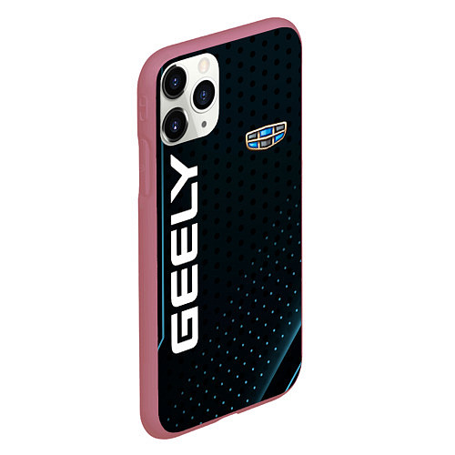 Чехол iPhone 11 Pro матовый Geely Абстракция / 3D-Малиновый – фото 2