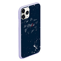 Чехол iPhone 11 Pro матовый Stray Kids - брызги, цвет: 3D-светло-сиреневый — фото 2