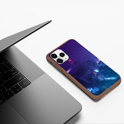 Чехол iPhone 11 Pro матовый Stray город неон, цвет: 3D-коричневый — фото 2