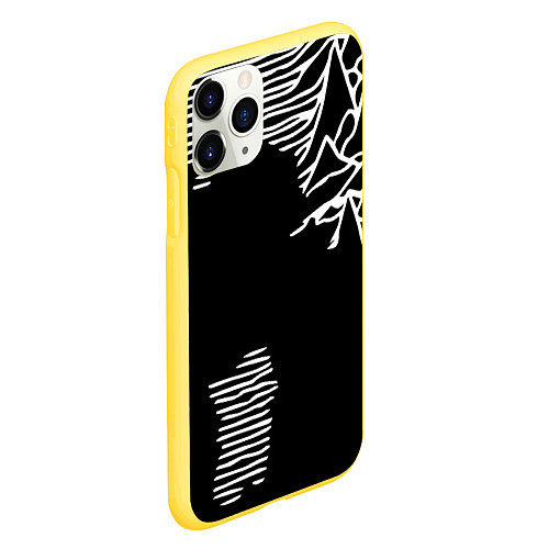 Чехол iPhone 11 Pro матовый Joy Division - неровность горы / 3D-Желтый – фото 2