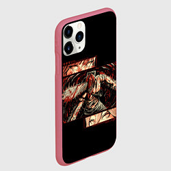 Чехол iPhone 11 Pro матовый Взгляды Макимы и Пауэр - Человек бензопила, цвет: 3D-малиновый — фото 2