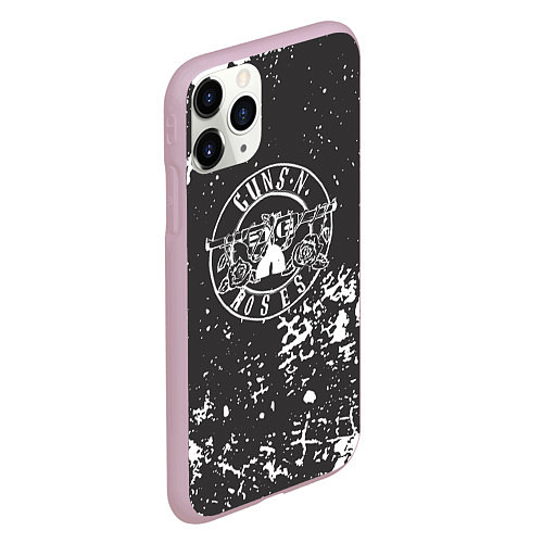 Чехол iPhone 11 Pro матовый Guns-n-roses - краска / 3D-Розовый – фото 2