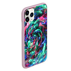 Чехол iPhone 11 Pro матовый Абстрактные волны огоньков, цвет: 3D-розовый — фото 2
