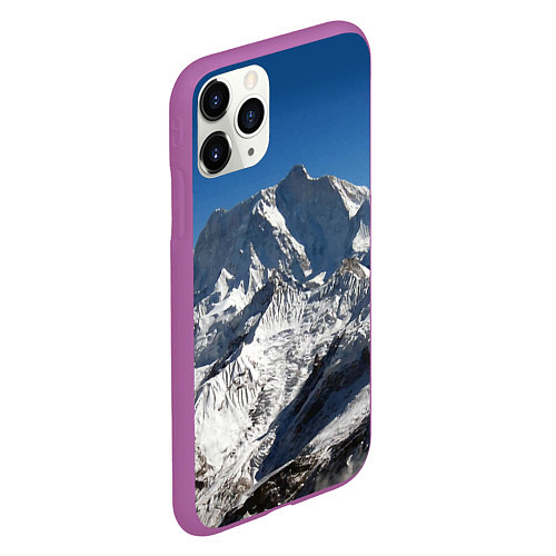 Чехол iPhone 11 Pro матовый Канченджанга, Гималаи, 8 586 м / 3D-Фиолетовый – фото 2