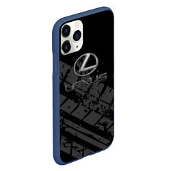 Чехол iPhone 11 Pro матовый Lexus - След шины, цвет: 3D-тёмно-синий — фото 2