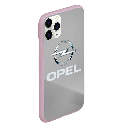 Чехол iPhone 11 Pro матовый Opel - серая абстракция / 3D-Розовый – фото 2