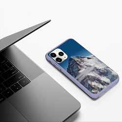 Чехол iPhone 11 Pro матовый Каракорум, К2, Чогори, 8614 м - вторая по высоте, цвет: 3D-светло-сиреневый — фото 2