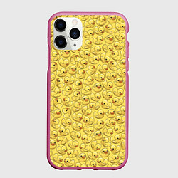 Чехол iPhone 11 Pro матовый Утиный принт, цвет: 3D-малиновый