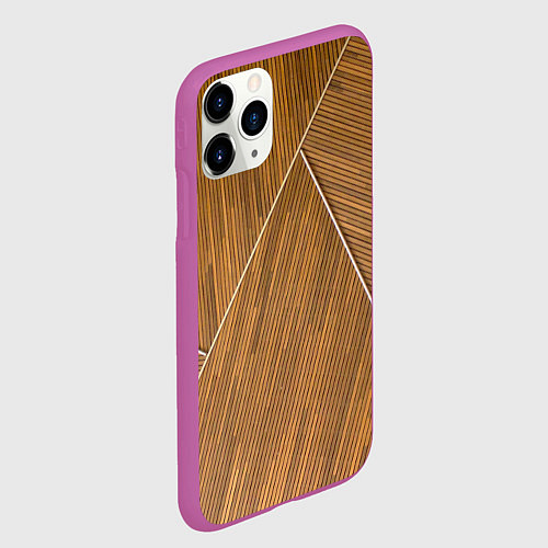 Чехол iPhone 11 Pro матовый Деревянная броня / 3D-Фиолетовый – фото 2