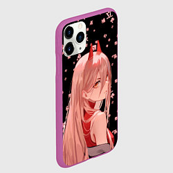 Чехол iPhone 11 Pro матовый Power Chainsaw Man иероглифы, цвет: 3D-фиолетовый — фото 2