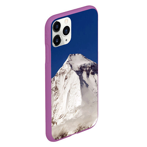 Чехол iPhone 11 Pro матовый Дхаулагири - белая гора, Гималаи, 8167 м / 3D-Фиолетовый – фото 2