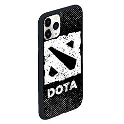 Чехол iPhone 11 Pro матовый Dota с потертостями на темном фоне, цвет: 3D-черный — фото 2