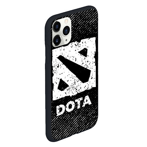 Чехол iPhone 11 Pro матовый Dota с потертостями на темном фоне / 3D-Черный – фото 2