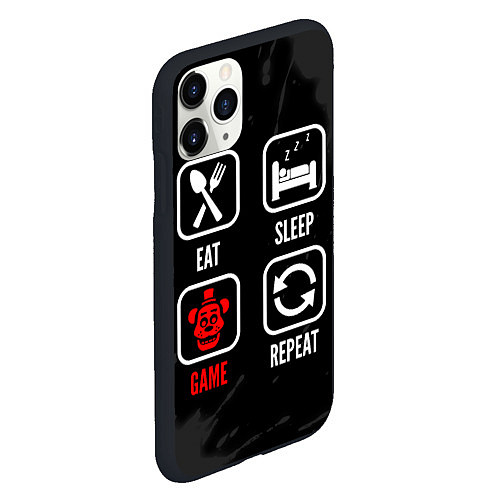 Чехол iPhone 11 Pro матовый Eat, sleep, FNAF, repeat / 3D-Черный – фото 2