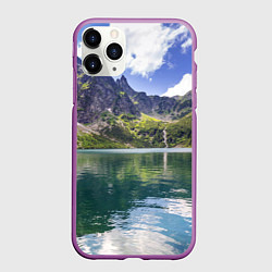 Чехол iPhone 11 Pro матовый Прозрачное горное озеро, цвет: 3D-фиолетовый