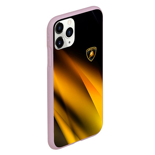 Чехол iPhone 11 Pro матовый Ламборгини - желтая абстракция / 3D-Розовый – фото 2