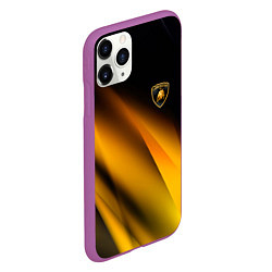 Чехол iPhone 11 Pro матовый Ламборгини - желтая абстракция, цвет: 3D-фиолетовый — фото 2