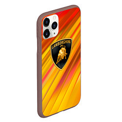 Чехол iPhone 11 Pro матовый Lamborghini - яркая абстракция, цвет: 3D-коричневый — фото 2