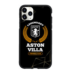 Чехол iPhone 11 Pro матовый Лого Aston Villa и надпись legendary football club, цвет: 3D-черный