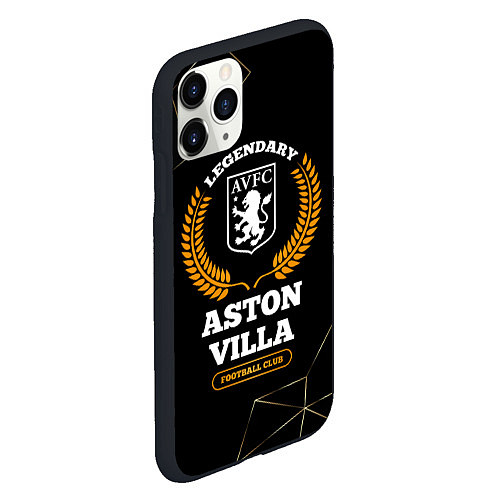 Чехол iPhone 11 Pro матовый Лого Aston Villa и надпись legendary football club / 3D-Черный – фото 2