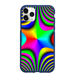 Чехол iPhone 11 Pro матовый Радужная звезда, цвет: 3D-тёмно-синий