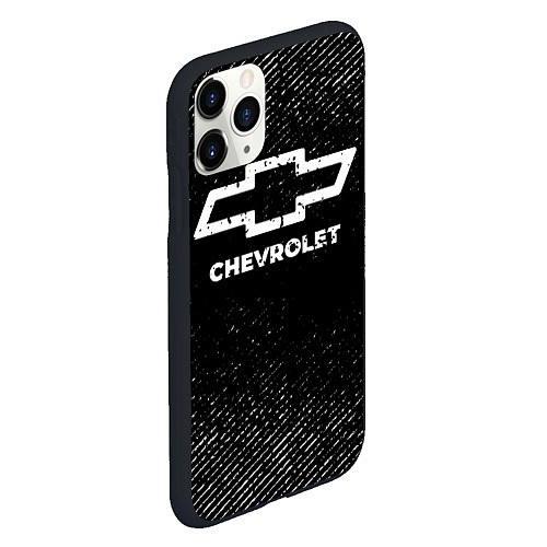 Чехол iPhone 11 Pro матовый Chevrolet с потертостями на темном фоне / 3D-Черный – фото 2