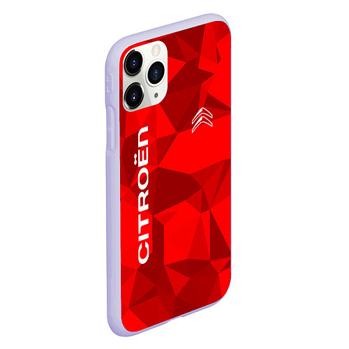 Чехол iPhone 11 Pro матовый Citroёn - logo / 3D-Светло-сиреневый – фото 2