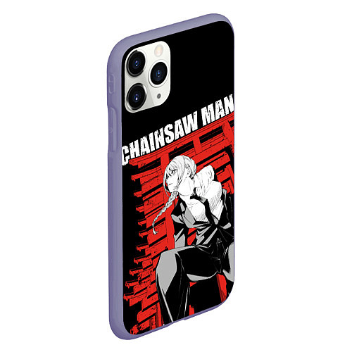 Чехол iPhone 11 Pro матовый Chainsaw - Макима / 3D-Серый – фото 2