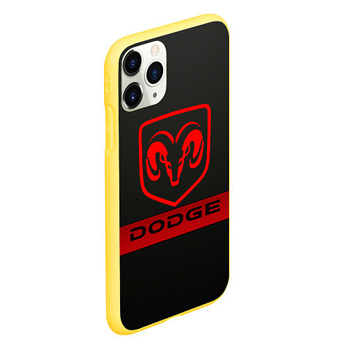 Чехол iPhone 11 Pro матовый Dodge - SPORT / 3D-Желтый – фото 2