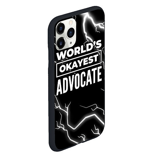 Чехол iPhone 11 Pro матовый Worlds okayest advocate - dark / 3D-Черный – фото 2