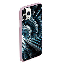 Чехол iPhone 11 Pro матовый Кибернетический абстрактный тоннель, цвет: 3D-розовый — фото 2