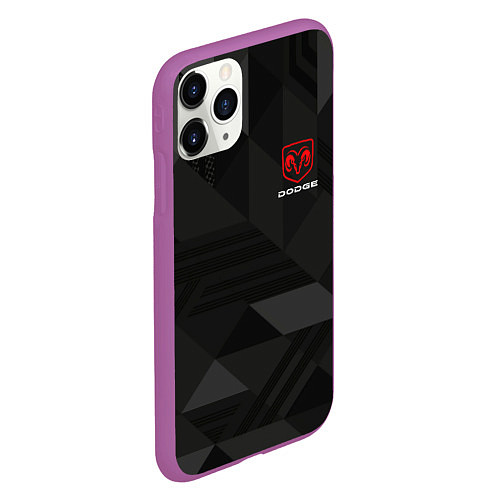 Чехол iPhone 11 Pro матовый Dodge - абстракция / 3D-Фиолетовый – фото 2