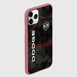 Чехол iPhone 11 Pro матовый Dodge абстракция спорт, цвет: 3D-малиновый — фото 2