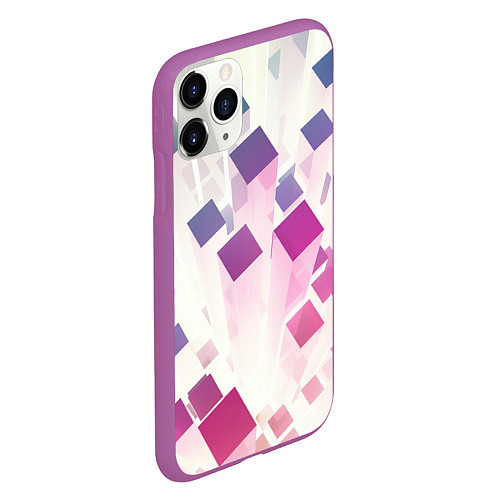 Чехол iPhone 11 Pro матовый Неоновый эквалайзер-негатив / 3D-Фиолетовый – фото 2