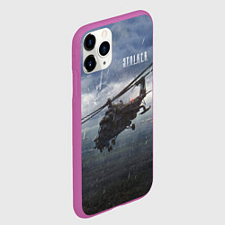 Чехол iPhone 11 Pro матовый STALKER Вертолёт Над Зоной, цвет: 3D-фиолетовый — фото 2