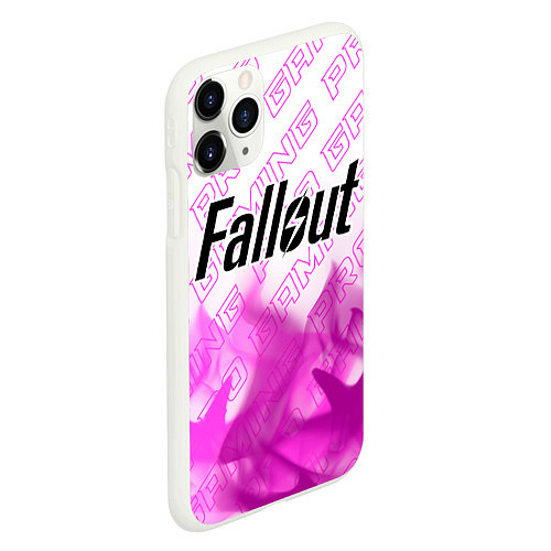 Чехол iPhone 11 Pro матовый Fallout pro gaming: символ сверху / 3D-Белый – фото 2