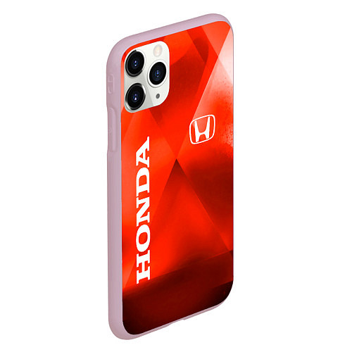 Чехол iPhone 11 Pro матовый Honda - красная абстракция / 3D-Розовый – фото 2