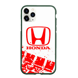 Чехол iPhone 11 Pro матовый Honda - красный след шины