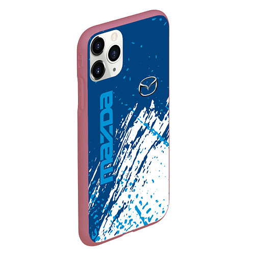 Чехол iPhone 11 Pro матовый Mazda - краска / 3D-Малиновый – фото 2